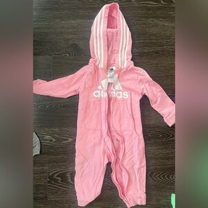 Adidas Kids Pink Footie One Piece